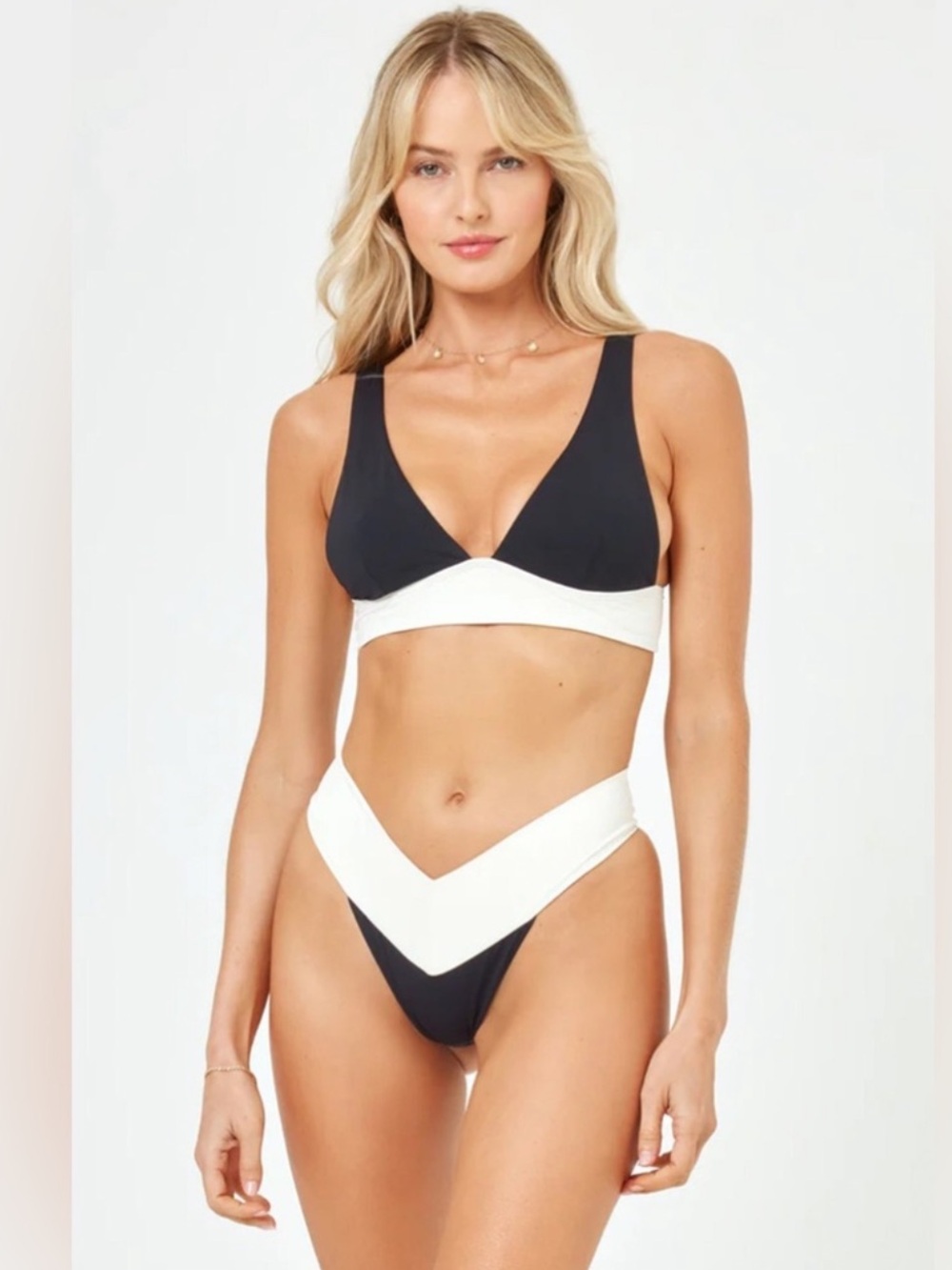 L*Space Bikini Bottom The Quinn Black and White